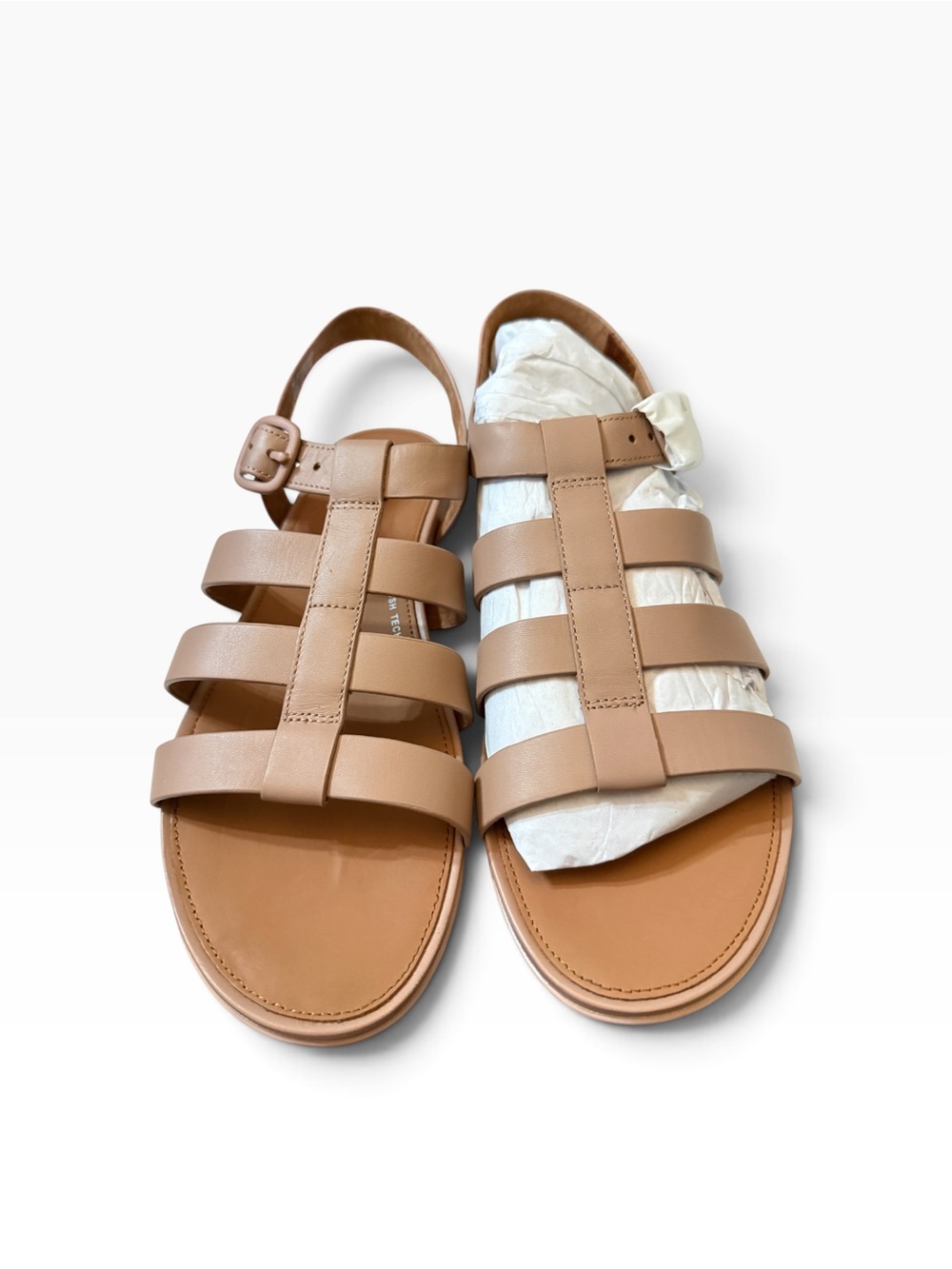 FitFlop Gracie Leather Fisherman Sandals Beige Size 11 NIB